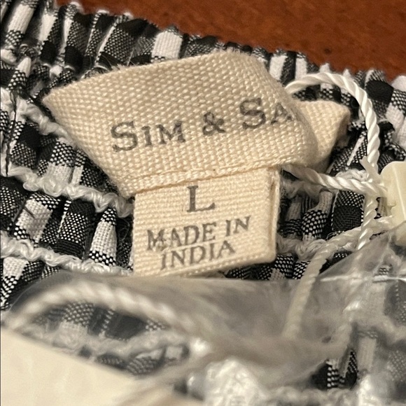 Sim & Sam GINGHAM Corset TOP Large Black White NWT - Picture 5 of 7